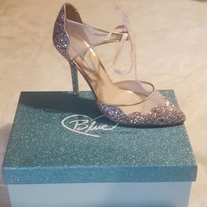 Betsey Johnson Stela Champagne Glitter Heels